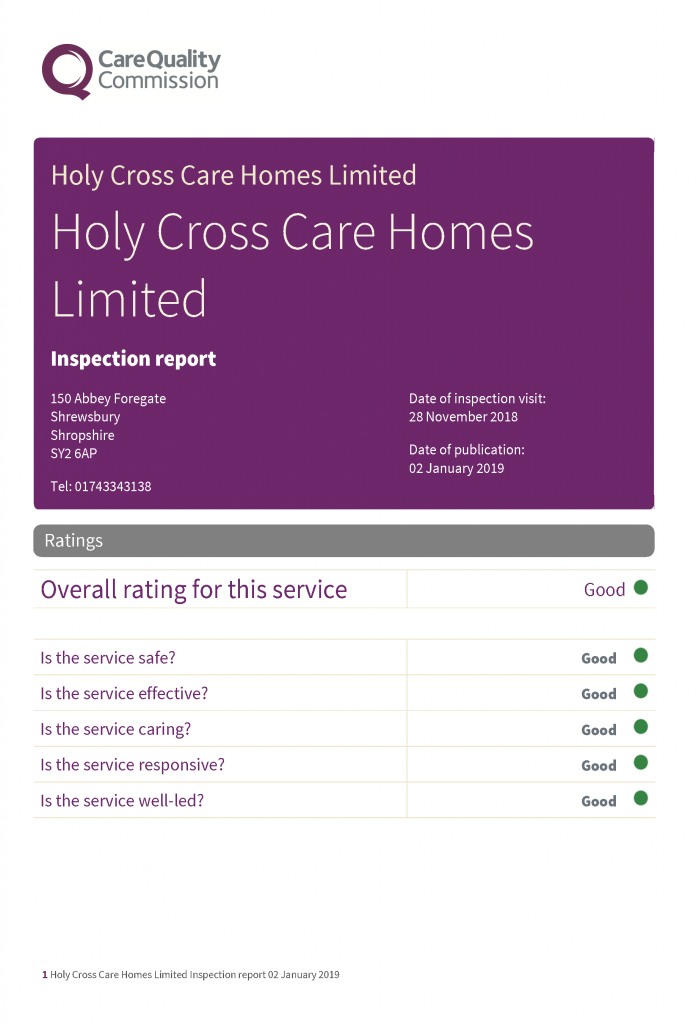 Holy Cross Residential Care Home in Shrewsbury, Shropshire